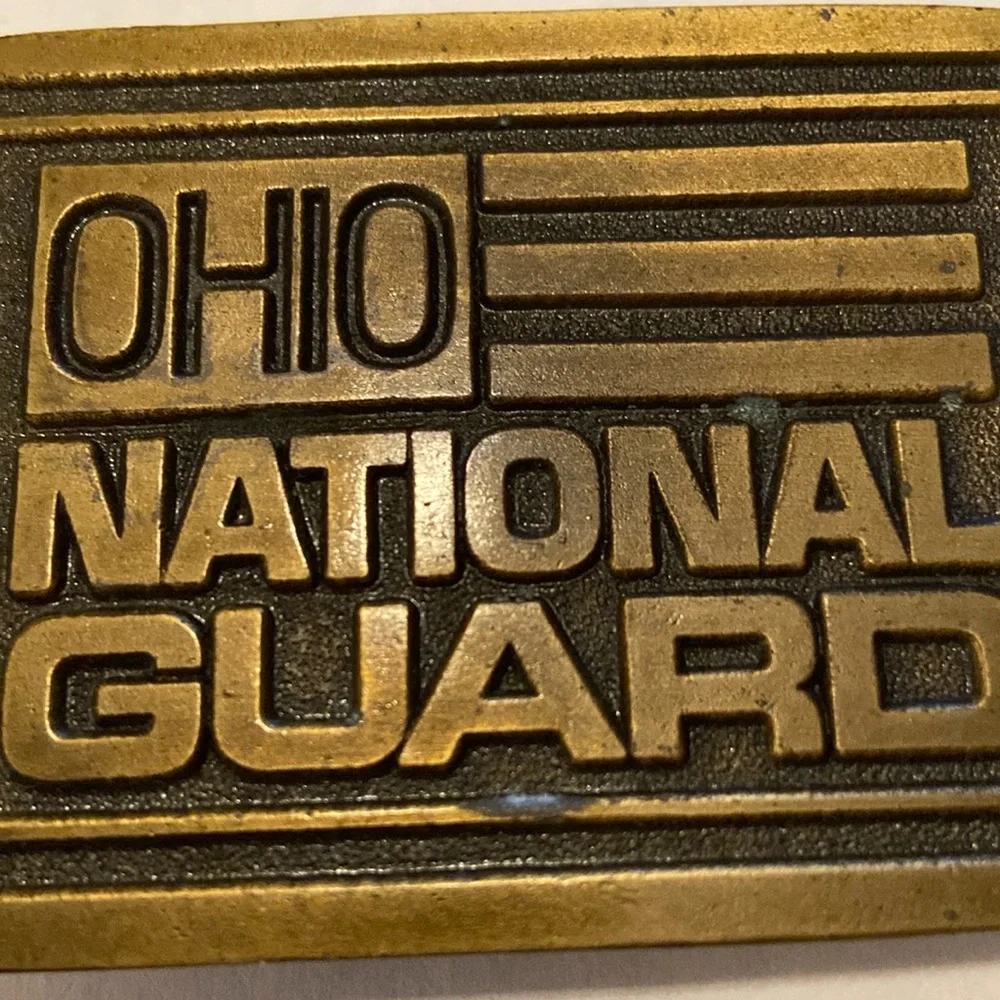 Vintage Ohio National Guard Brass Belt Buckle Raye Limited